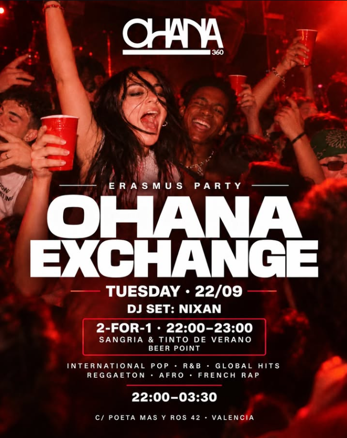 Póster oficial de OHANA Exchange, Erasmus Party